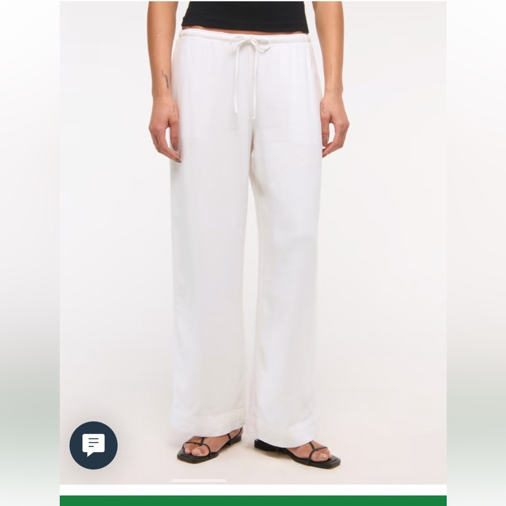 NWT Abercrombie & Fitch White Linen-Blend Pull-On Pant